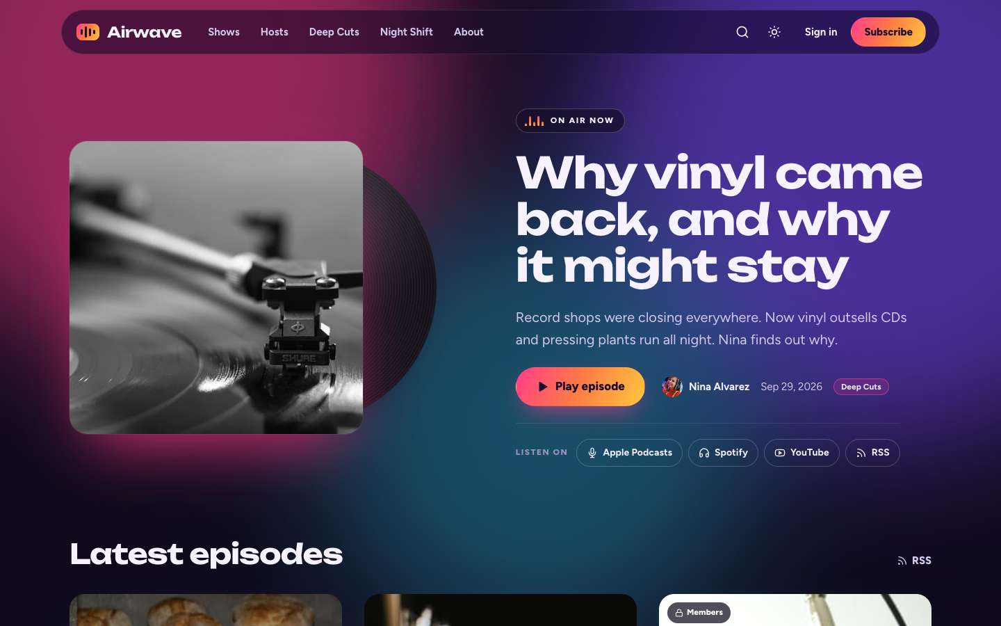 Airwave homepage