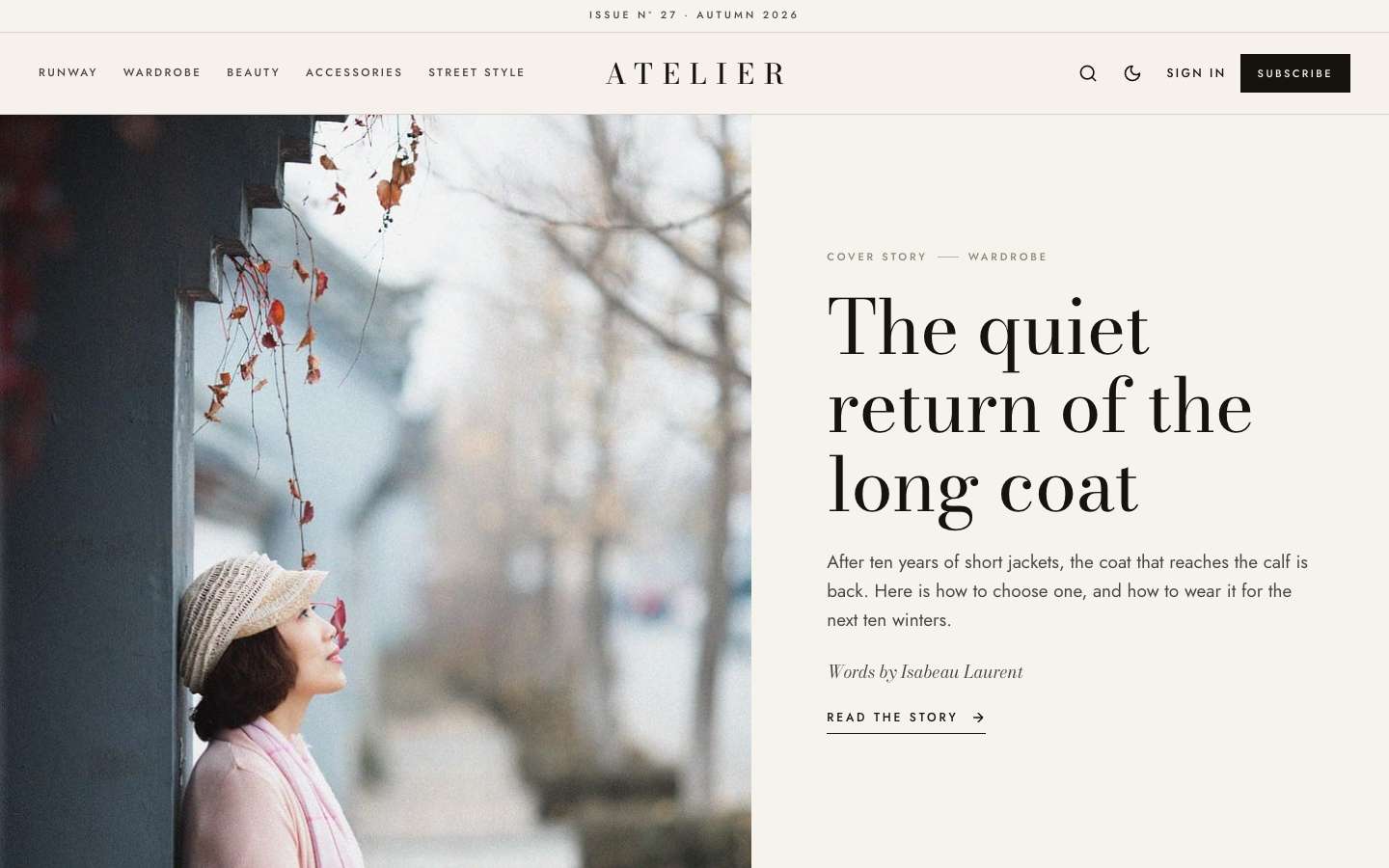 Atelier homepage