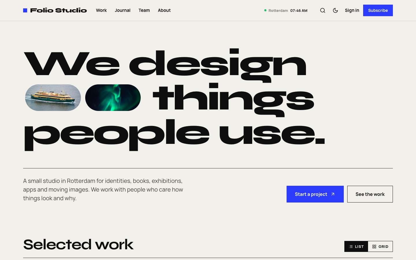 Folio Ghost theme