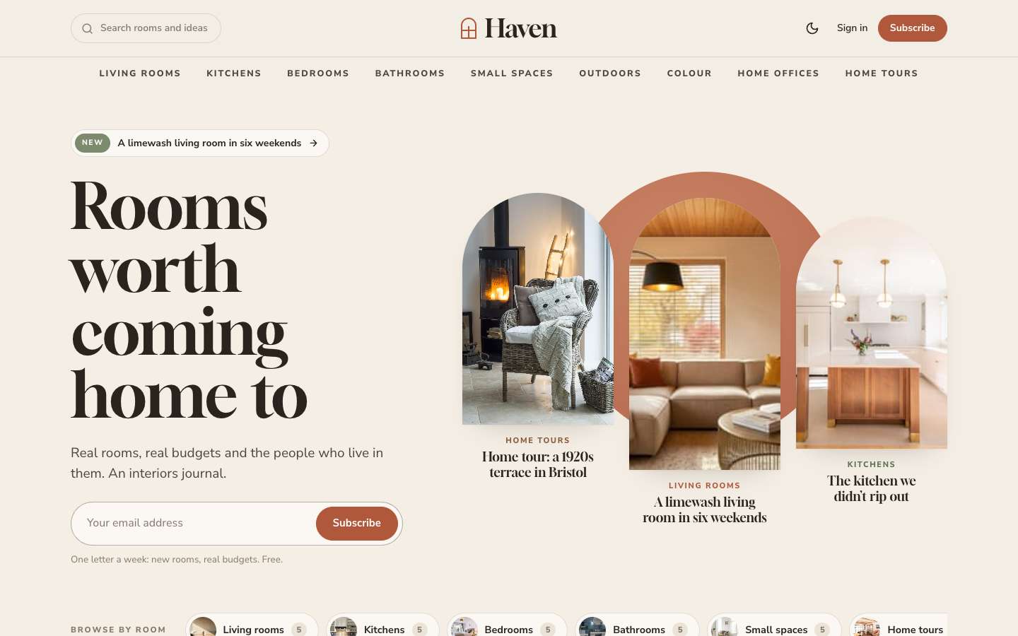 Haven homepage