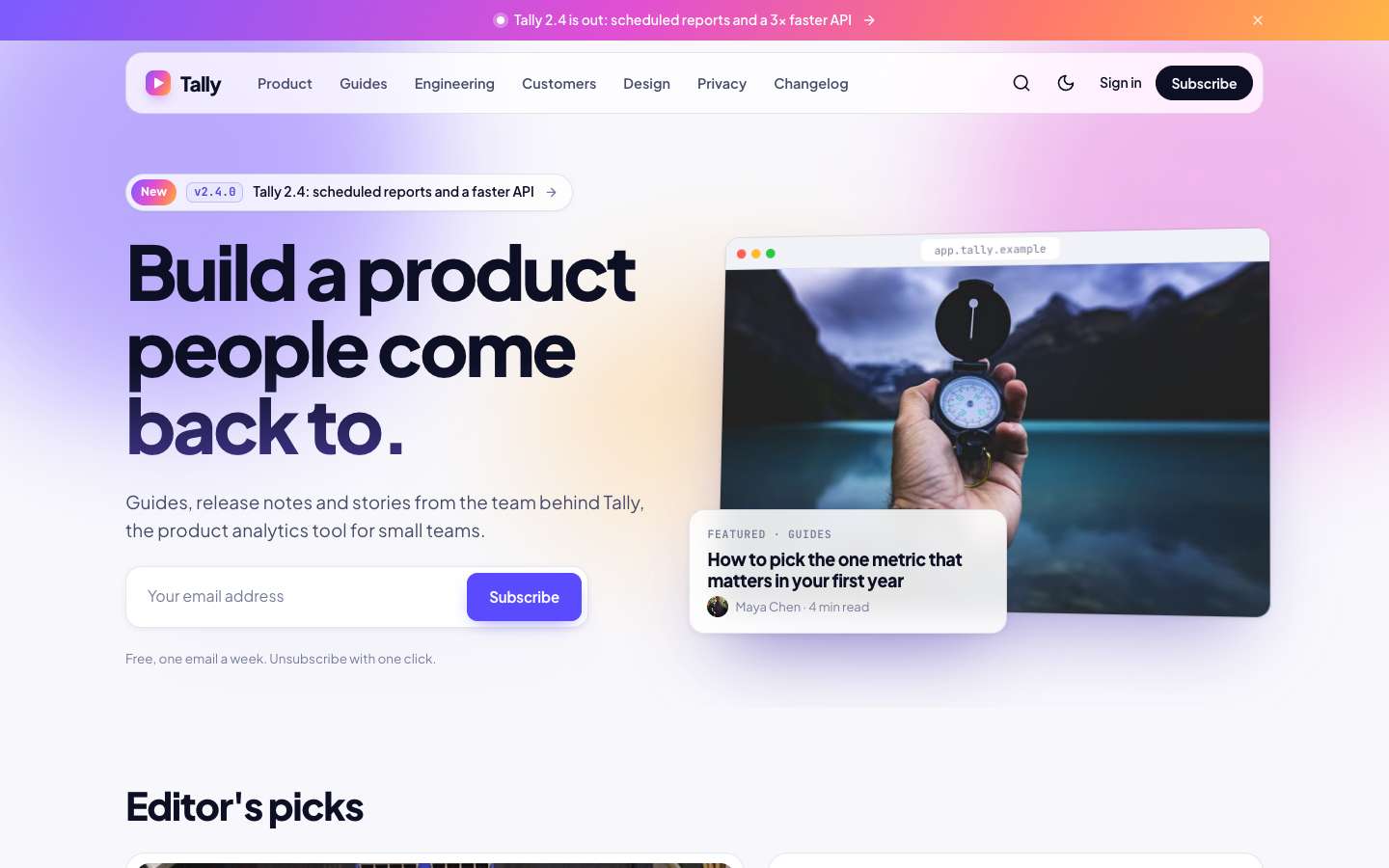 Launch homepage
