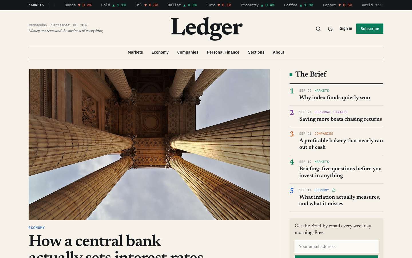 Ledger homepage