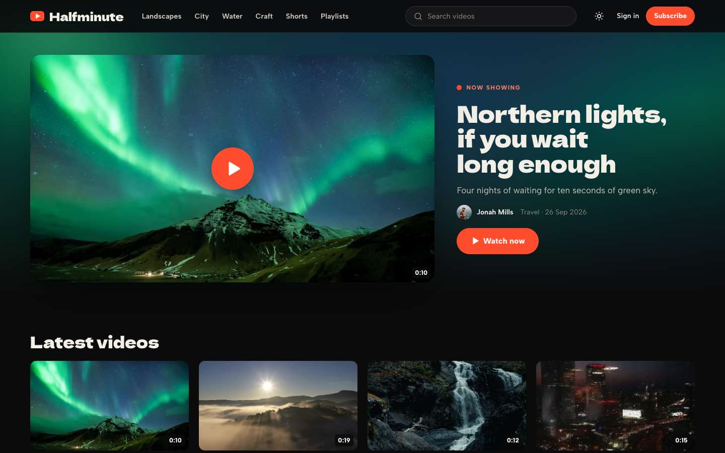 Reel homepage