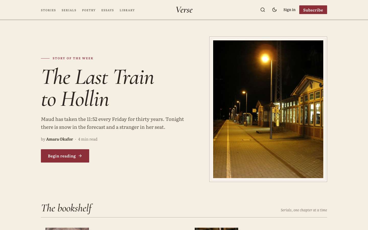 Verse homepage